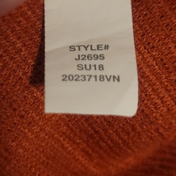 Madewell Texture & Thread Off-The-Shoulder Dress Size Large Burnt Orange. - Picture 9 of 9